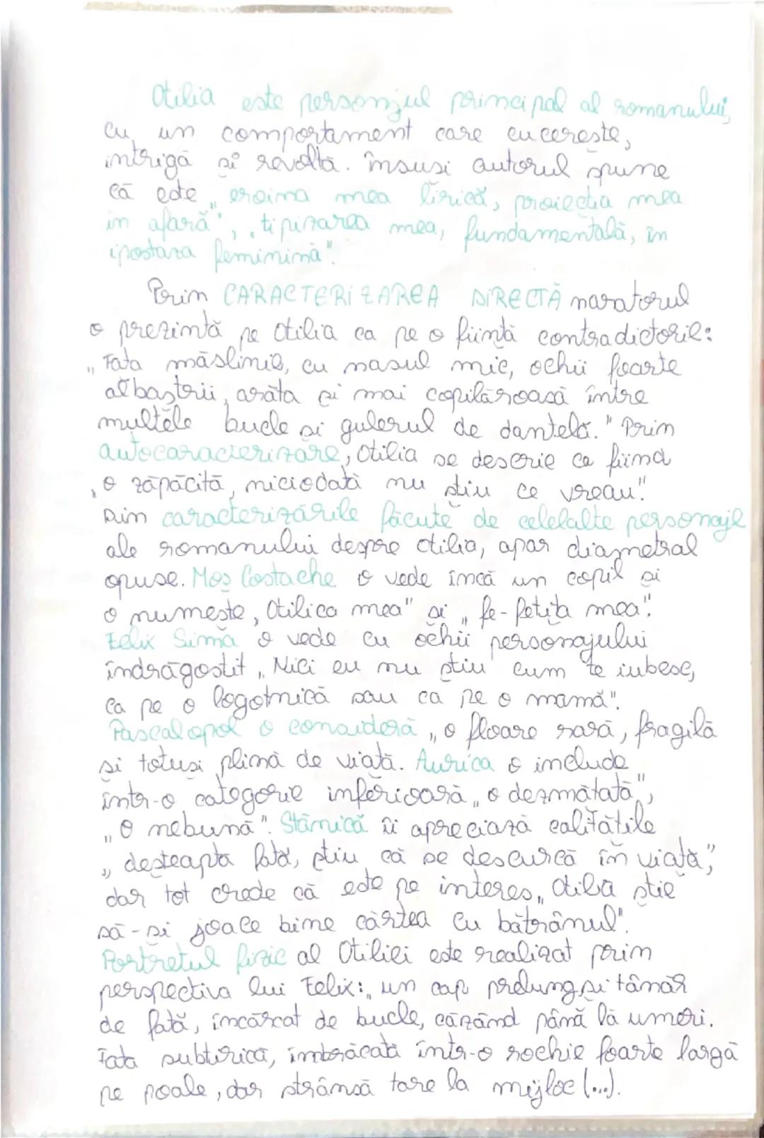 --- OCR Start ---
~ Caracterizarea
Atiliei
~
Enigma otiliei "de George Calinescu este
un roman de specie epică, în proză, de
mari dimensiuni