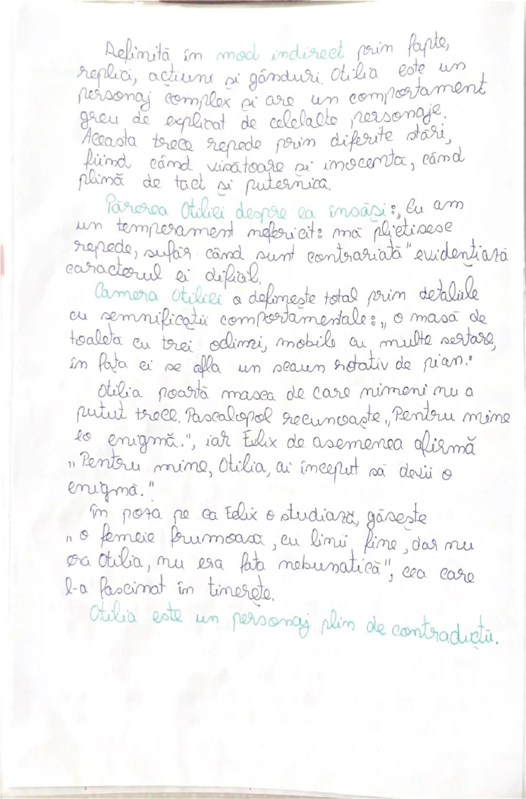 --- OCR Start ---
~ Caracterizarea
Atiliei
~
Enigma otiliei "de George Calinescu este
un roman de specie epică, în proză, de
mari dimensiuni