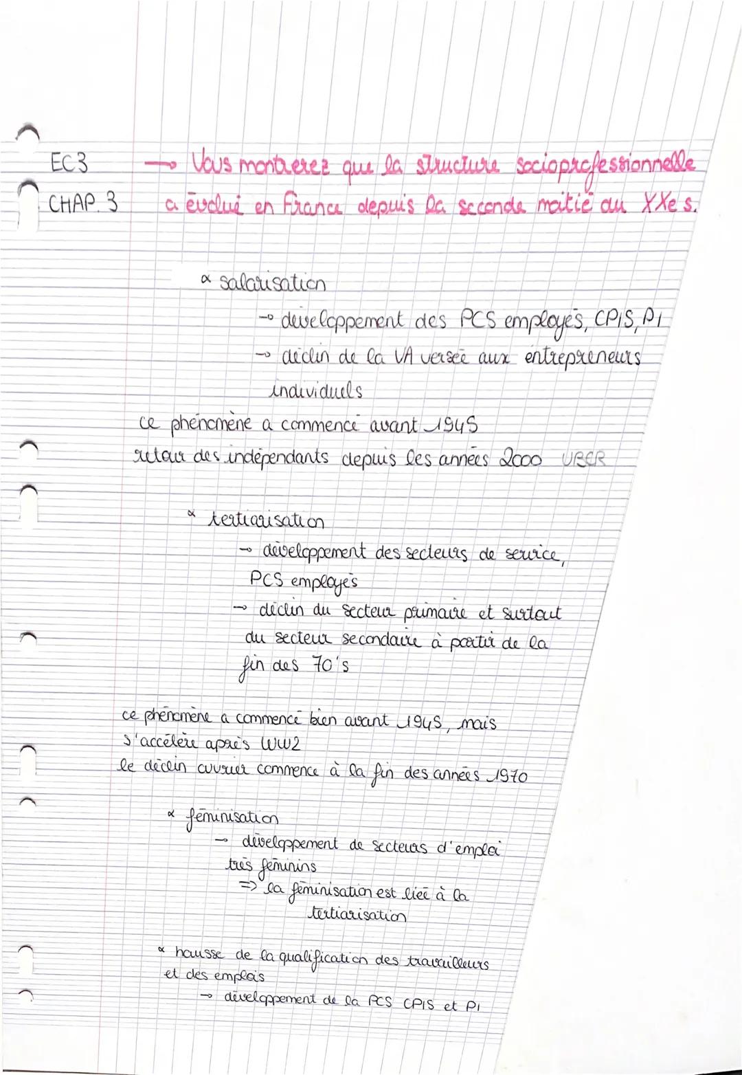 EC 3

CHAP. 3

→ Vous montrerez que la structure socioprofessionnelle
a evdue en France depuis la seconde matie au XXe s.

a salarisation

-