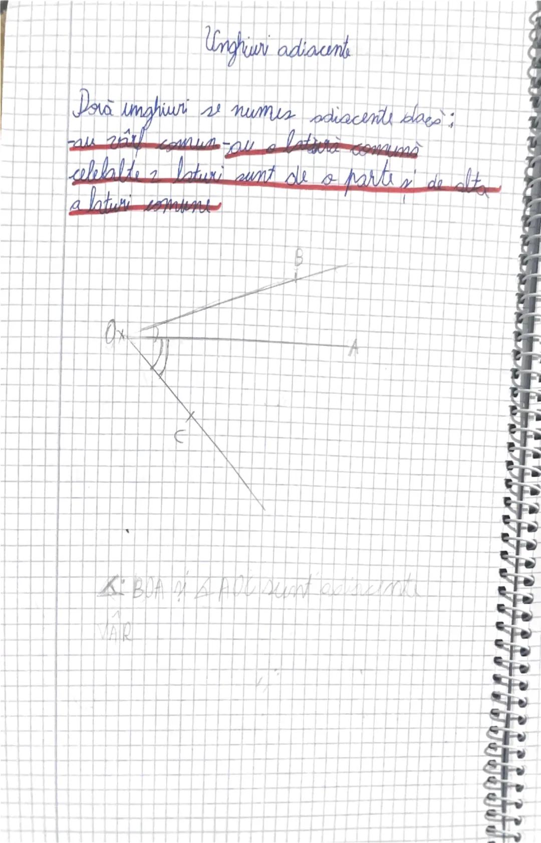 Unghiuri adiacente si Bisectoarea