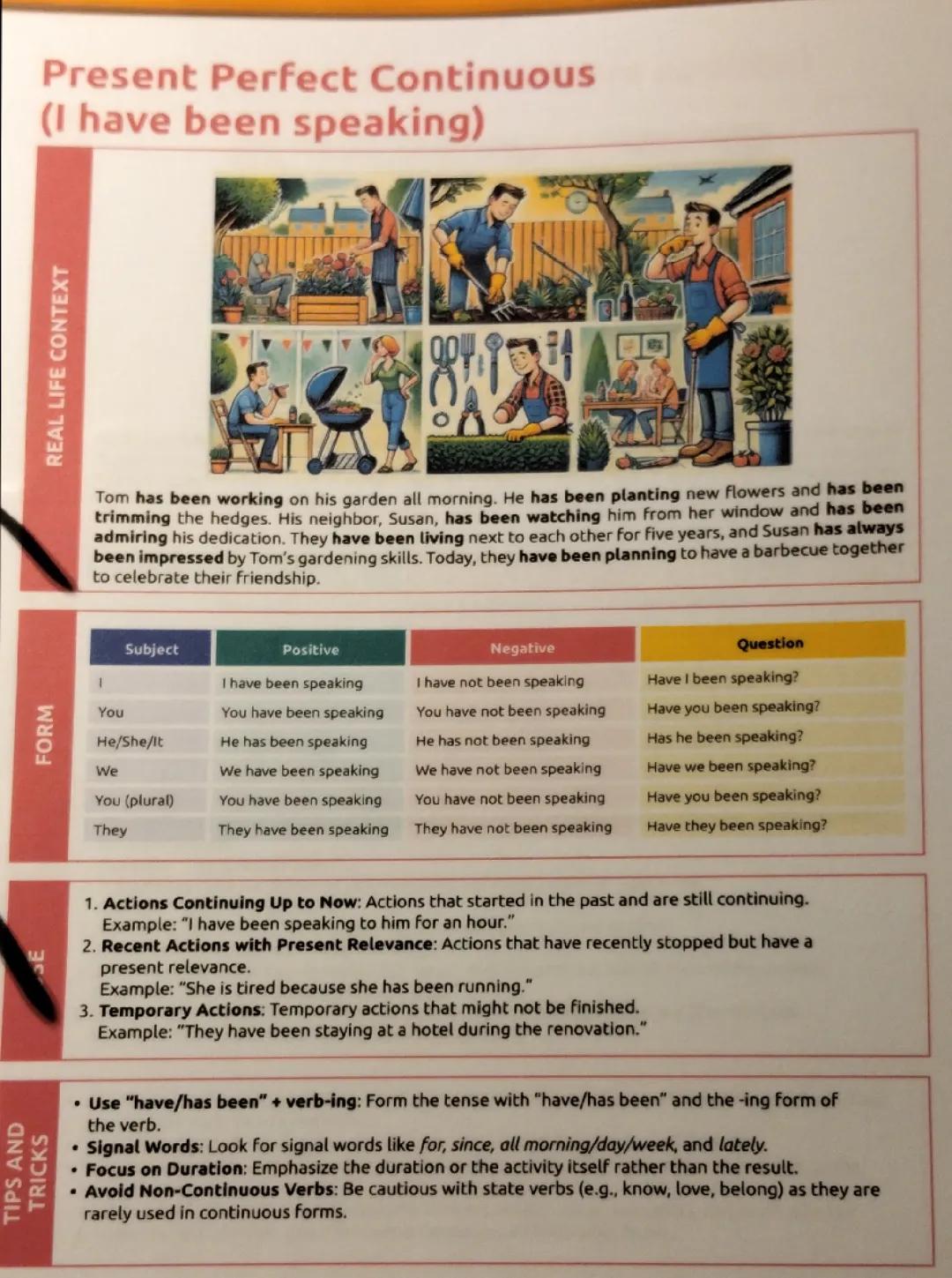 Present perfect continuous