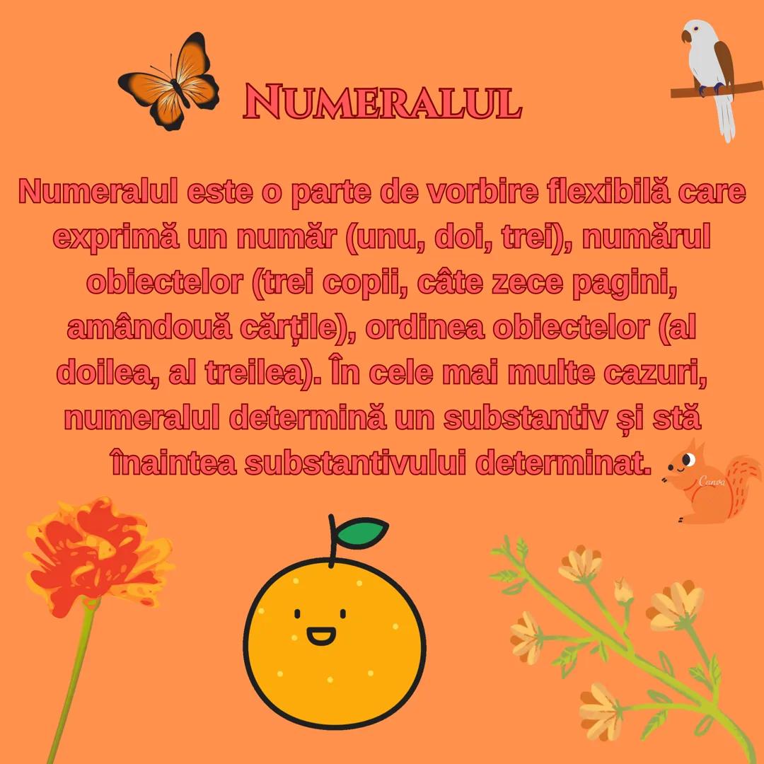 # NUMERALUL

EVALUARE NAȚIONALĂ 2024 NUMERALUL
Numeralul este o parte de vorbire flexibilă care
exprimă un număr (unu, doi, trei), numărul
o