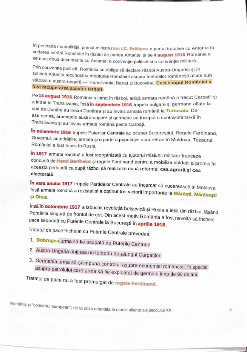 # PRIMUL RĂZBOI MONDIAL (1914-1916)
Războiul a început în 1914 după ce un student sårb l-a asasinat pe prințul moştenitor al
Austro-Ungariei