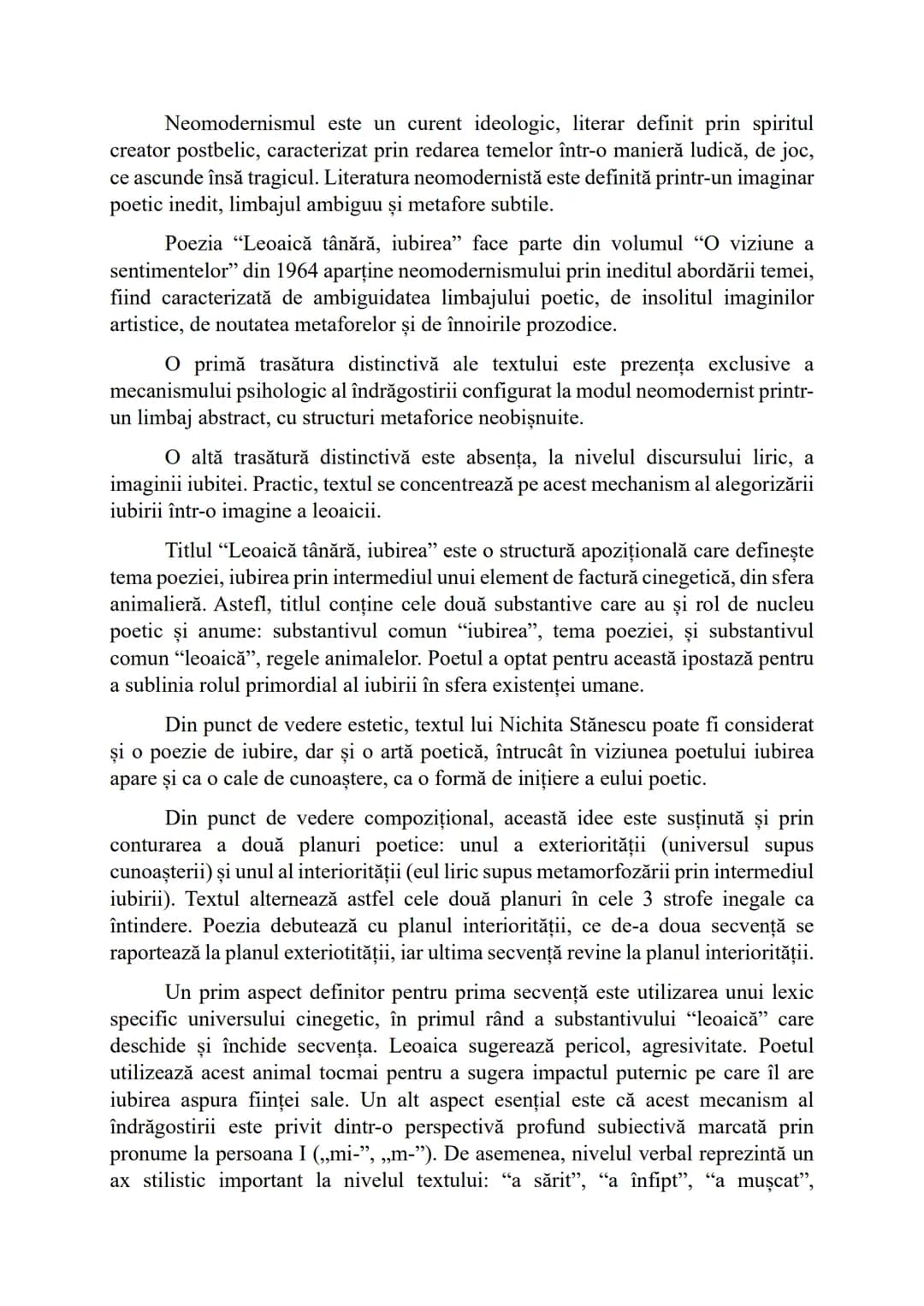 "gândise". Toate cele 4 verbe sugerează aceeași semantică a violenței, a
agresivității, associate allegoric cu leoaica. Utilizarea repetitiv