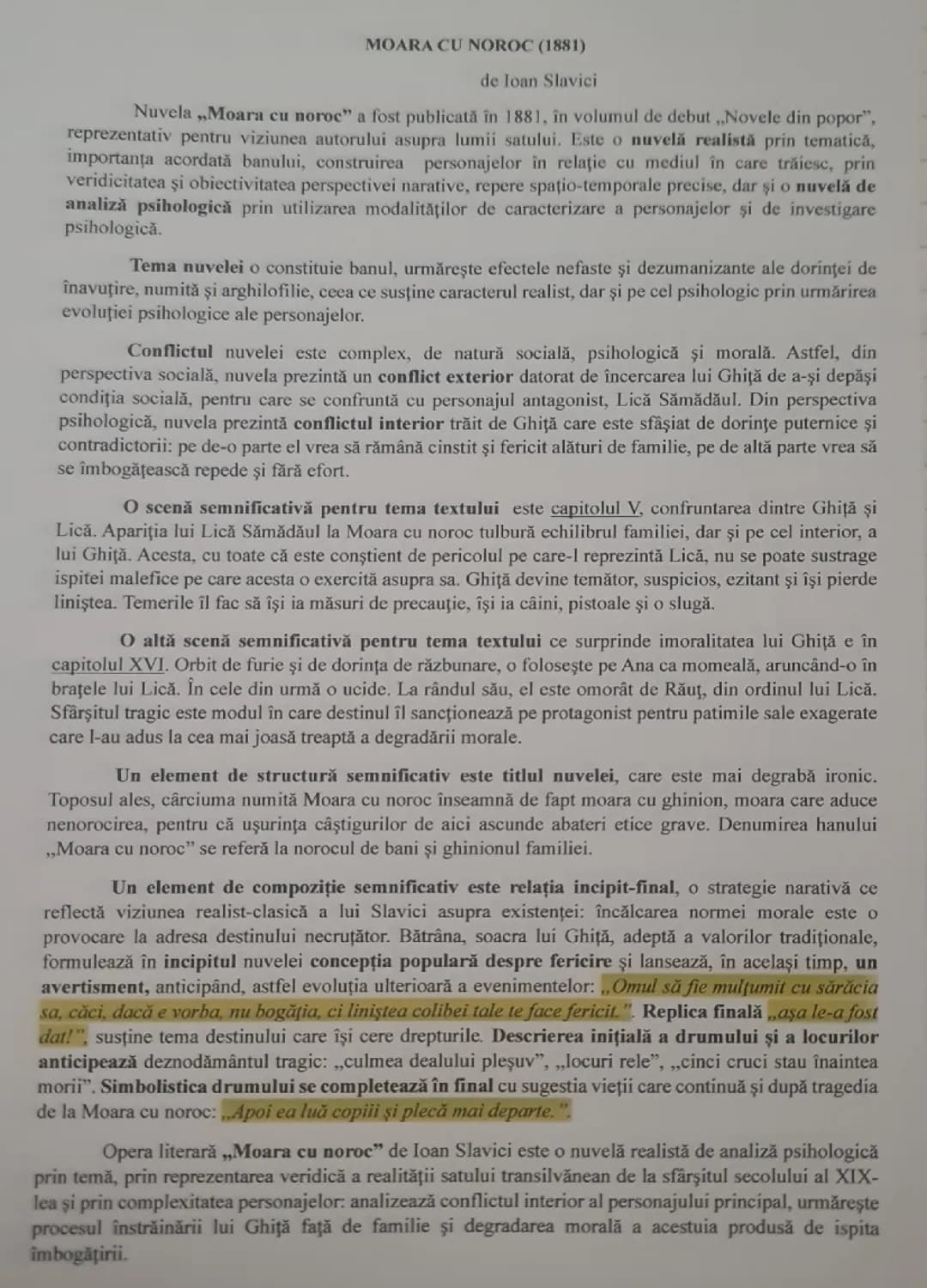 Moara cu noroc eseu