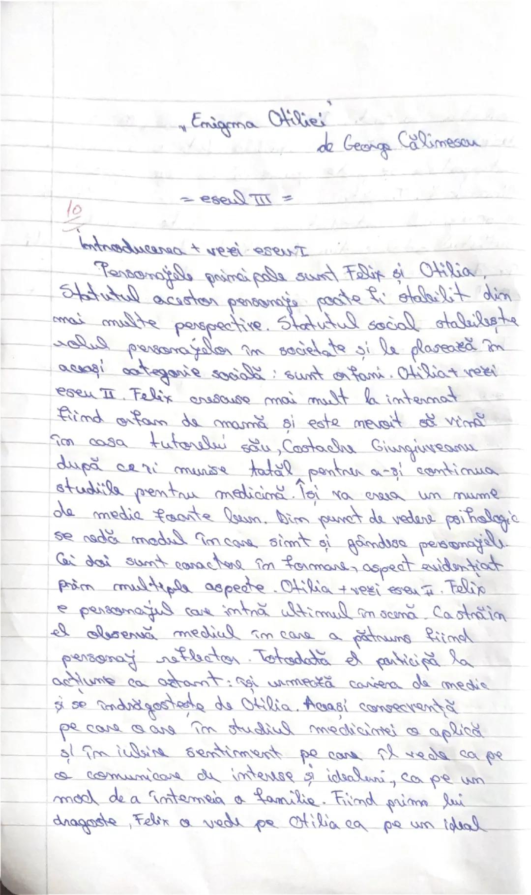 "Enigma Ofilici"

de George Calimesas

10
eseu =

George Calinescu, prim romanele sale, se înscrie
în perioada interlulică, o perioadă de ef