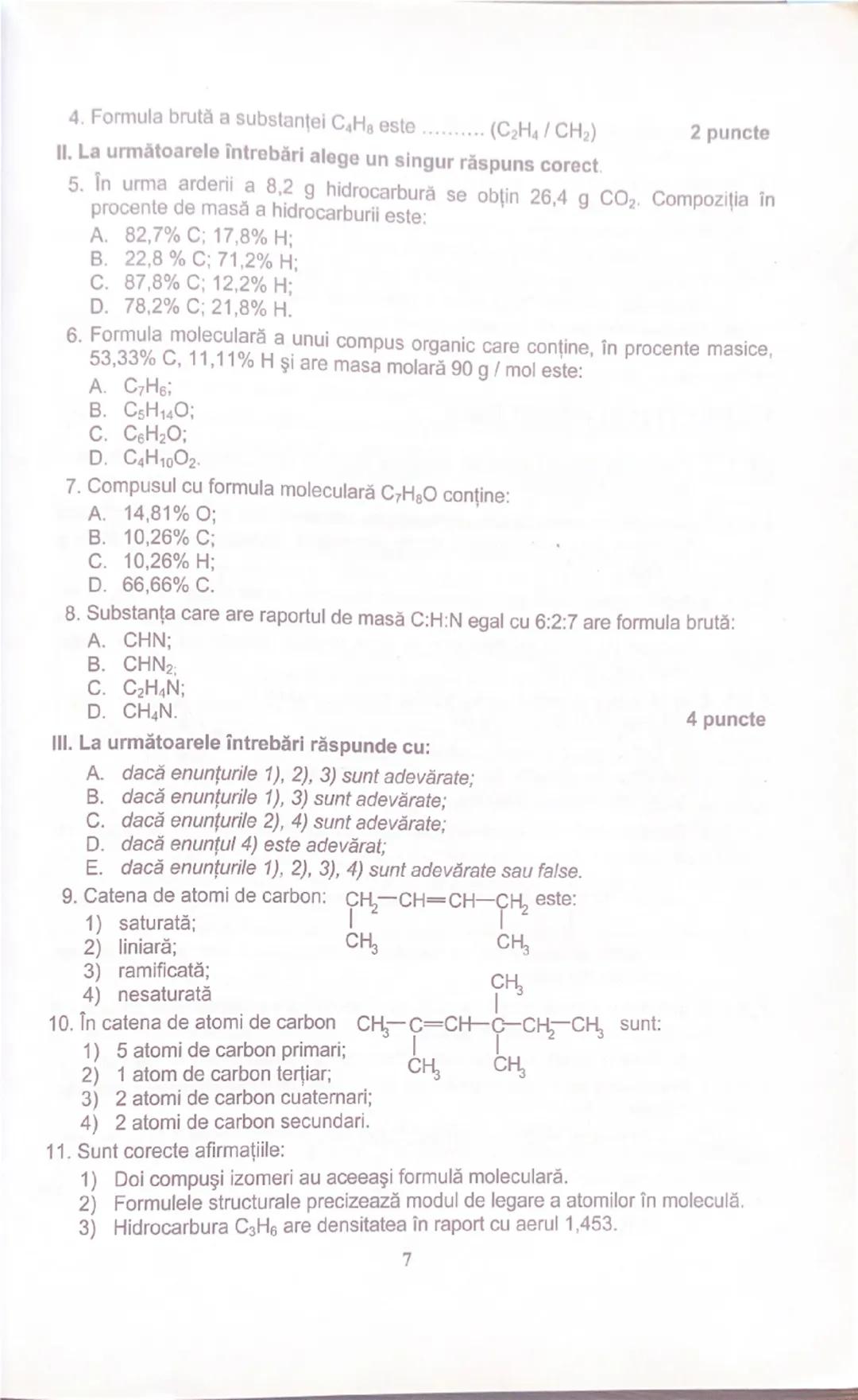# Capitolul 1

# INTRODUCERE ÎN STUDIUL
# CHIMIEI ORGANICE

# TESTE DE EVALUARE

# Test 1.1.

I. Scrie cuvântul / cuvintele dintre paranteze