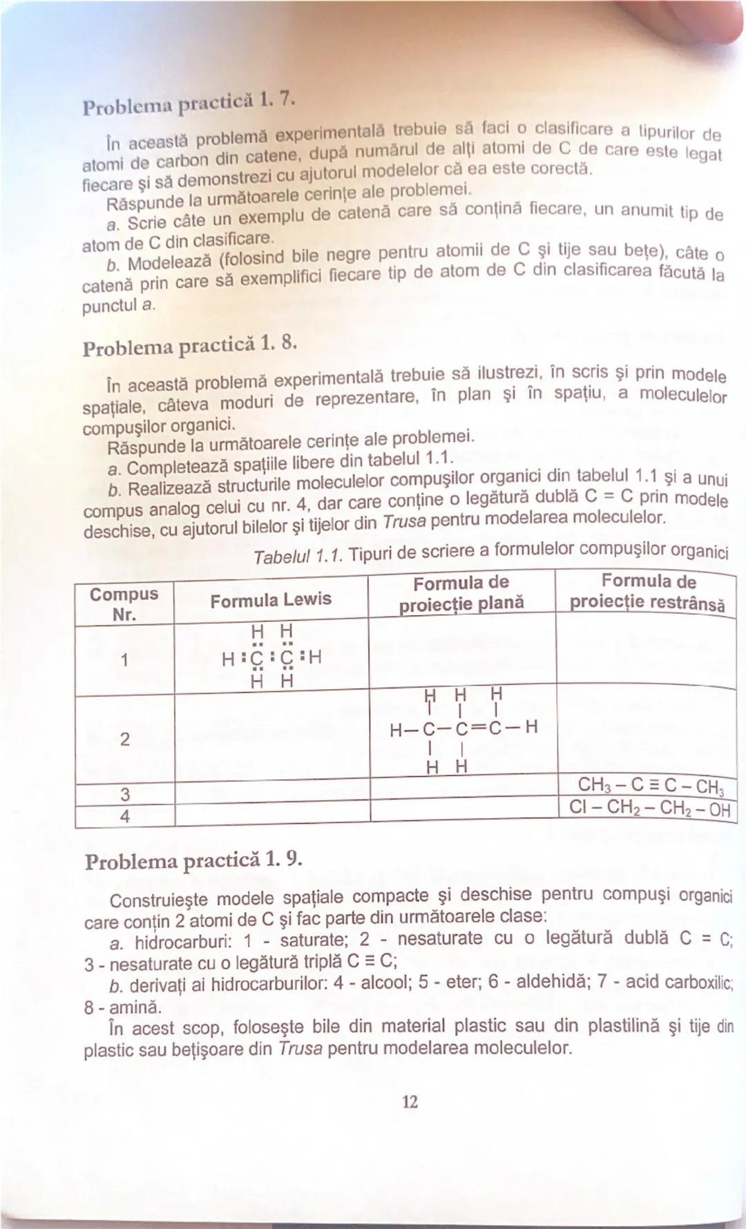 # Capitolul 1

# INTRODUCERE ÎN STUDIUL
# CHIMIEI ORGANICE

# TESTE DE EVALUARE

# Test 1.1.

I. Scrie cuvântul / cuvintele dintre paranteze