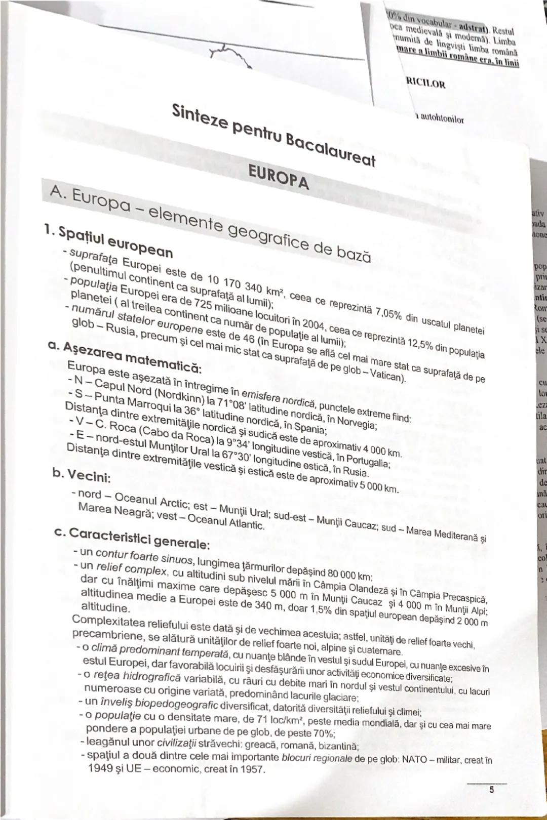 ## 2. Elemente de geografie fizică

## 2.1. Relieful major al Europei

a. **Altimetric,** Europa se desfășoară între -28 m în Câmpia Precasp