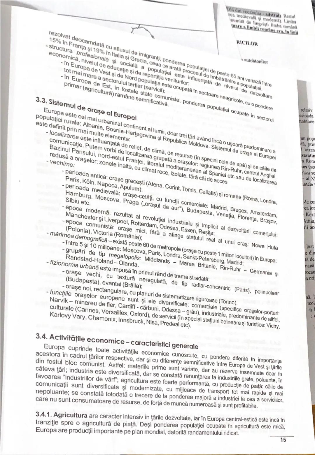 ## 2. Elemente de geografie fizică

## 2.1. Relieful major al Europei

a. **Altimetric,** Europa se desfășoară între -28 m în Câmpia Precasp
