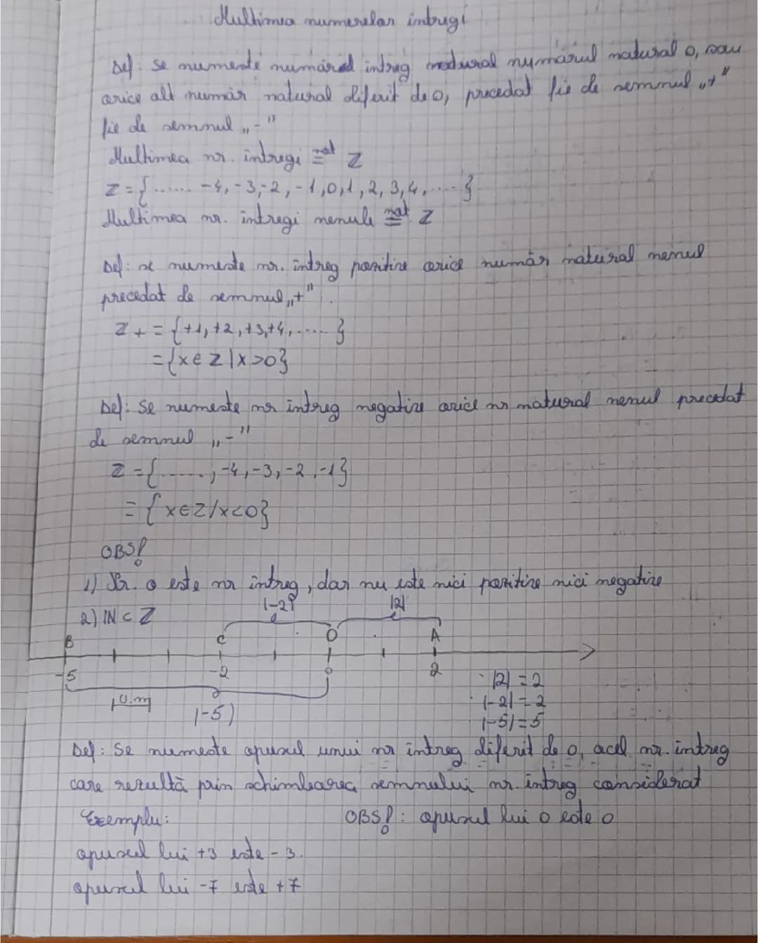 Mulțimea numerelor întregi 