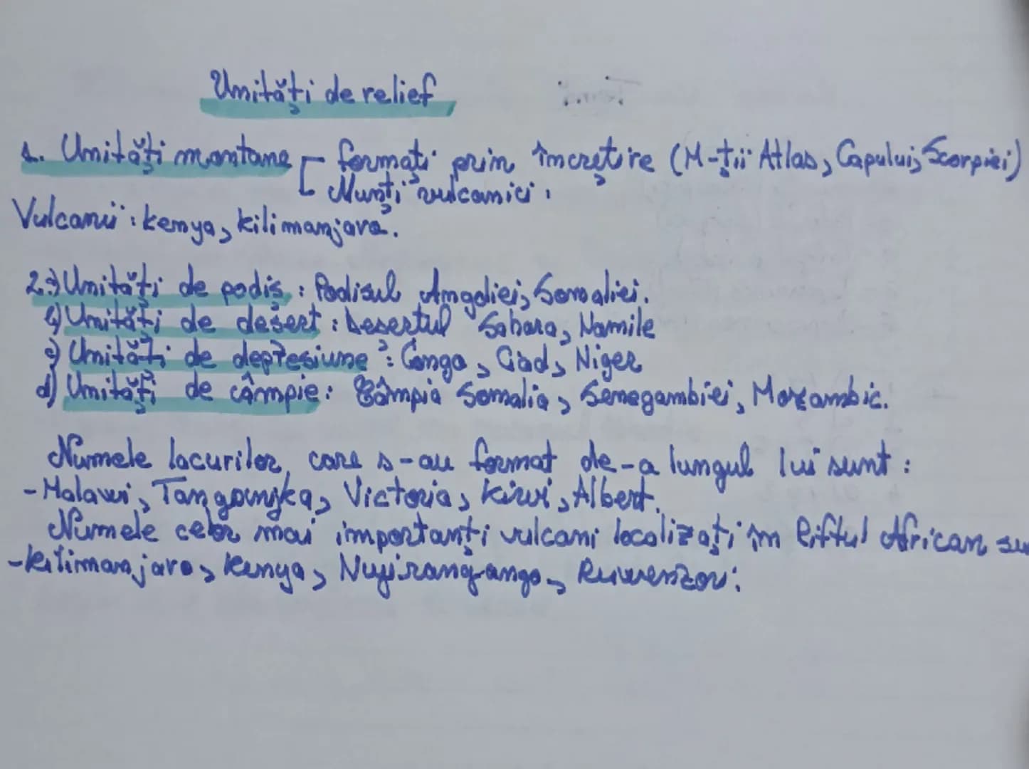 Unităţi de relief

4.
Umităţi montane formati prin încretire (M-tii Atlas, Capuluis Scorpiei)
Nusti vulcanici
Vulcani: kemya, kilimanjaro.
1