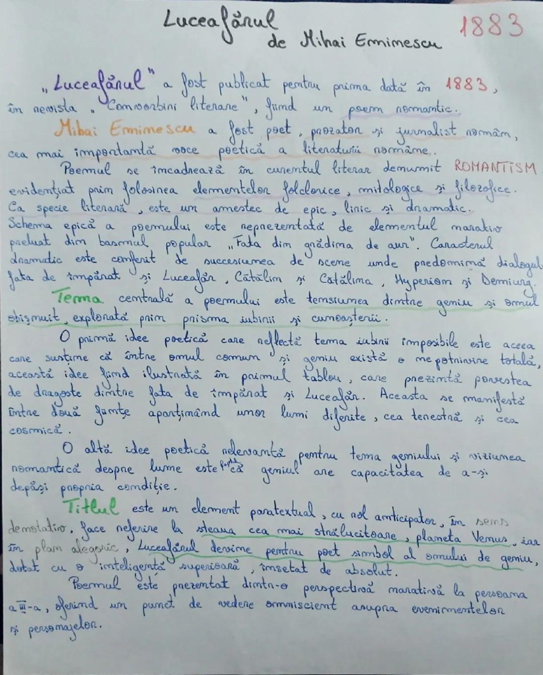 ## Luceafărul de Mihai Eminescu 1883

"Luceafărul" a fost publicat pentru prima dată în 1883,
în revista "Convorbiri literare", fiind un poe