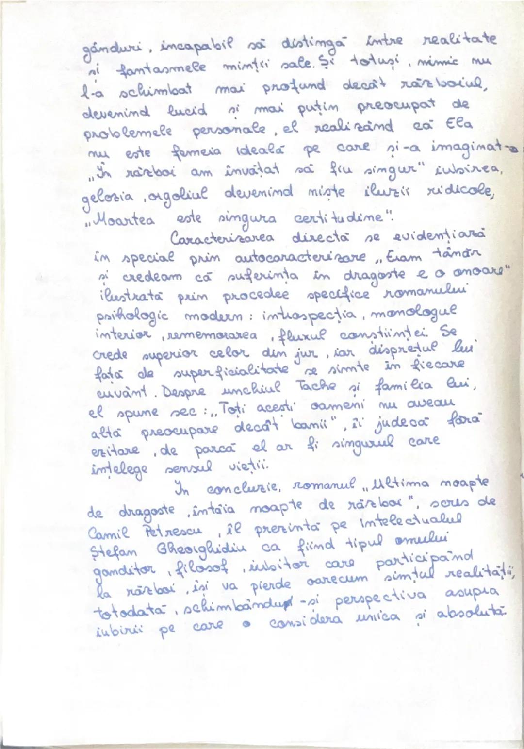 # CARACTERIZAREA LUI
# STEFAN GHEORGHIDIU

Romanul "Ultima noapte de dragoste,
intaia noapte de razboi", este un roman
subiectiv, modern de 