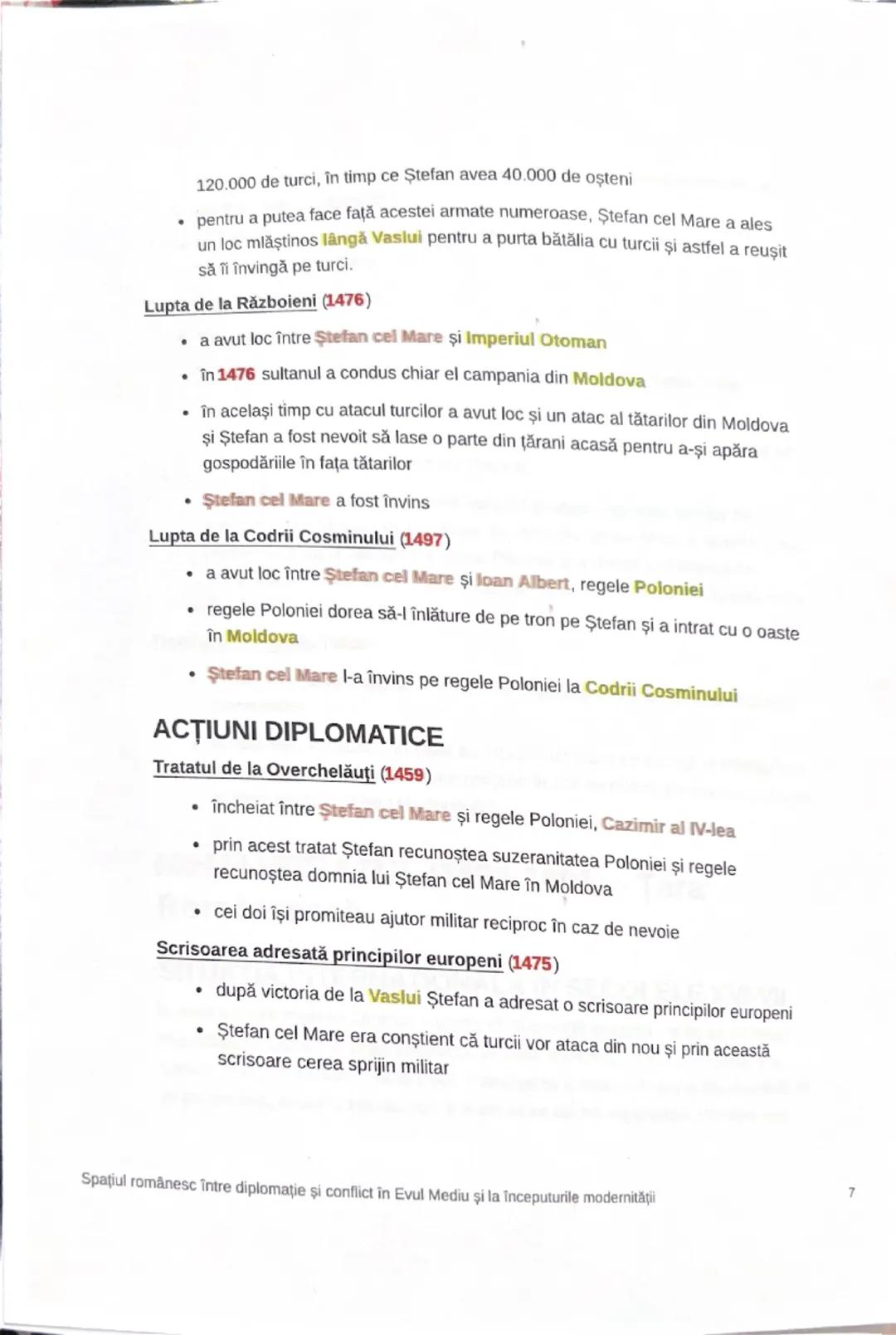 ȘTEFAN CEL MARE (1457-1504) - Moldova
ACŢIUNI MILITARE
Lupta de la Baia (1467)
• a avut loc între Stefan cel Mare şi Matei Corvin
• lupta a 