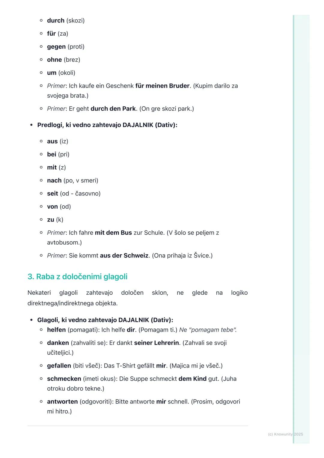 ## 3.5 Tožilnik (Akuzativ) in
Dajalnik (Dativ)

Uvod v tožilnik in dajalnik

Tožilnik (Akkusativ) in dajalnik (Dativ) sta dva od štirih sklo