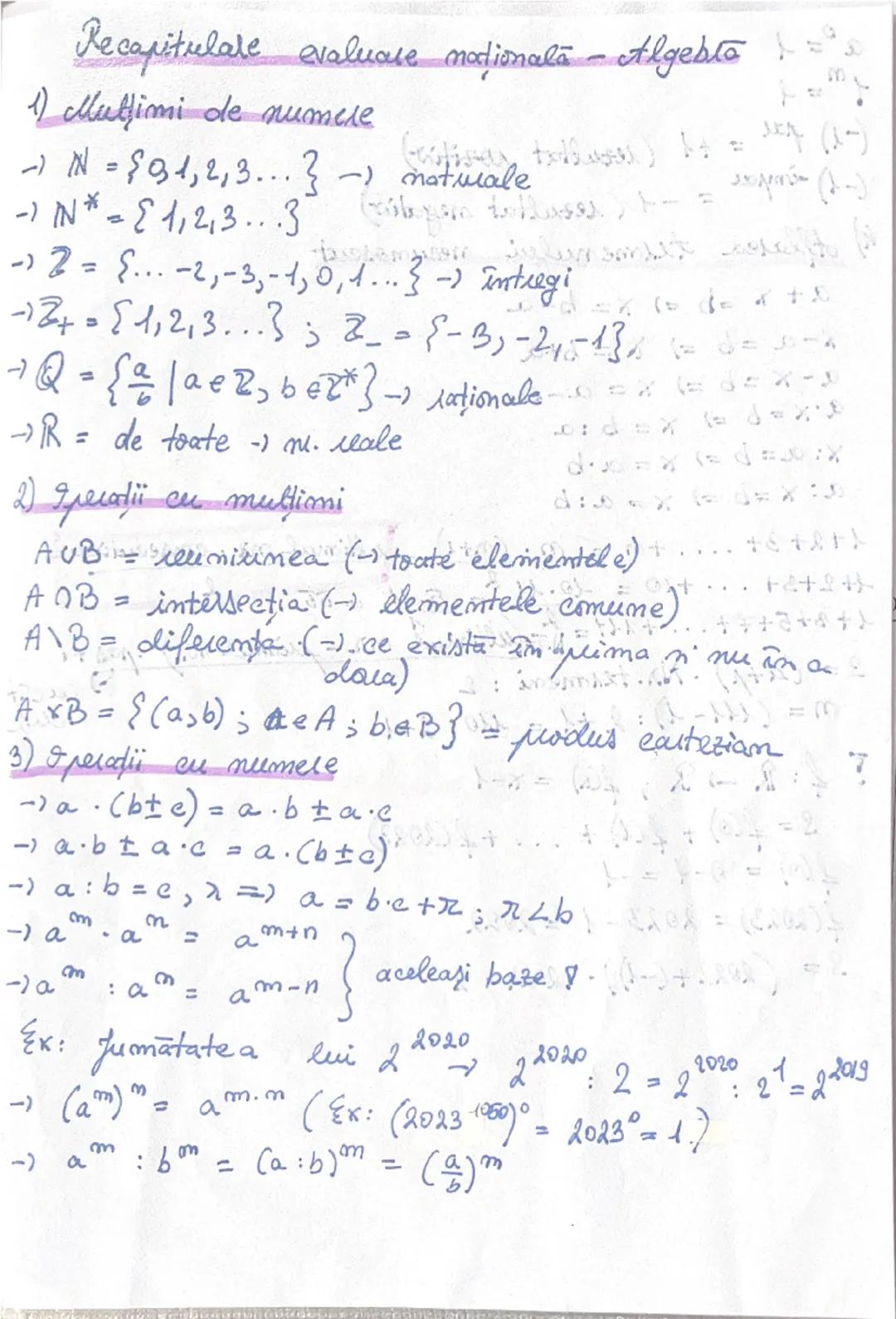 Recapitulare evaluare nationala - Algebito
1) Mulțimi de nителе
- N = {0,1,2,3...}-) naturale
- IN* = {1,2,3...}
- Z = {…-2,-3,-1,0,1…}-) în
