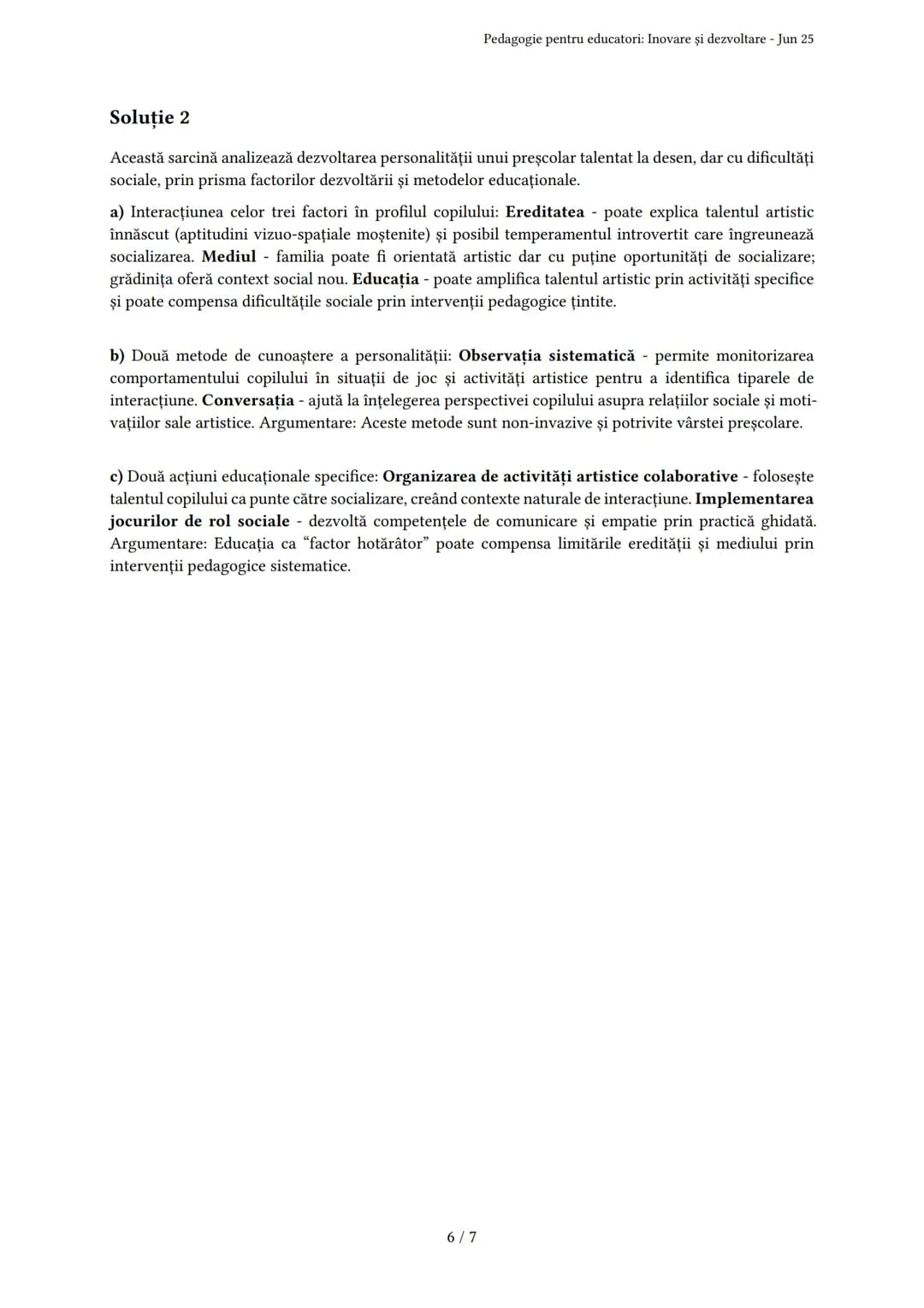 # Pedagogie pentru educatori: Inovare și dezvoltare

Generat de Alexa nbd - Jun 25

Descriere: Examen despre educație, inovare, dezvoltarea 