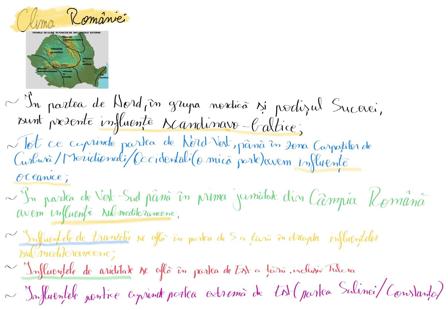 # Clima României
TIPURILE DE CLIMA ÎN FUNCŢIE DE INFLUENTELE EXTERNE
influente
oceanice
Influente
ariditate
influente
Tranziţie
pontice
~ În