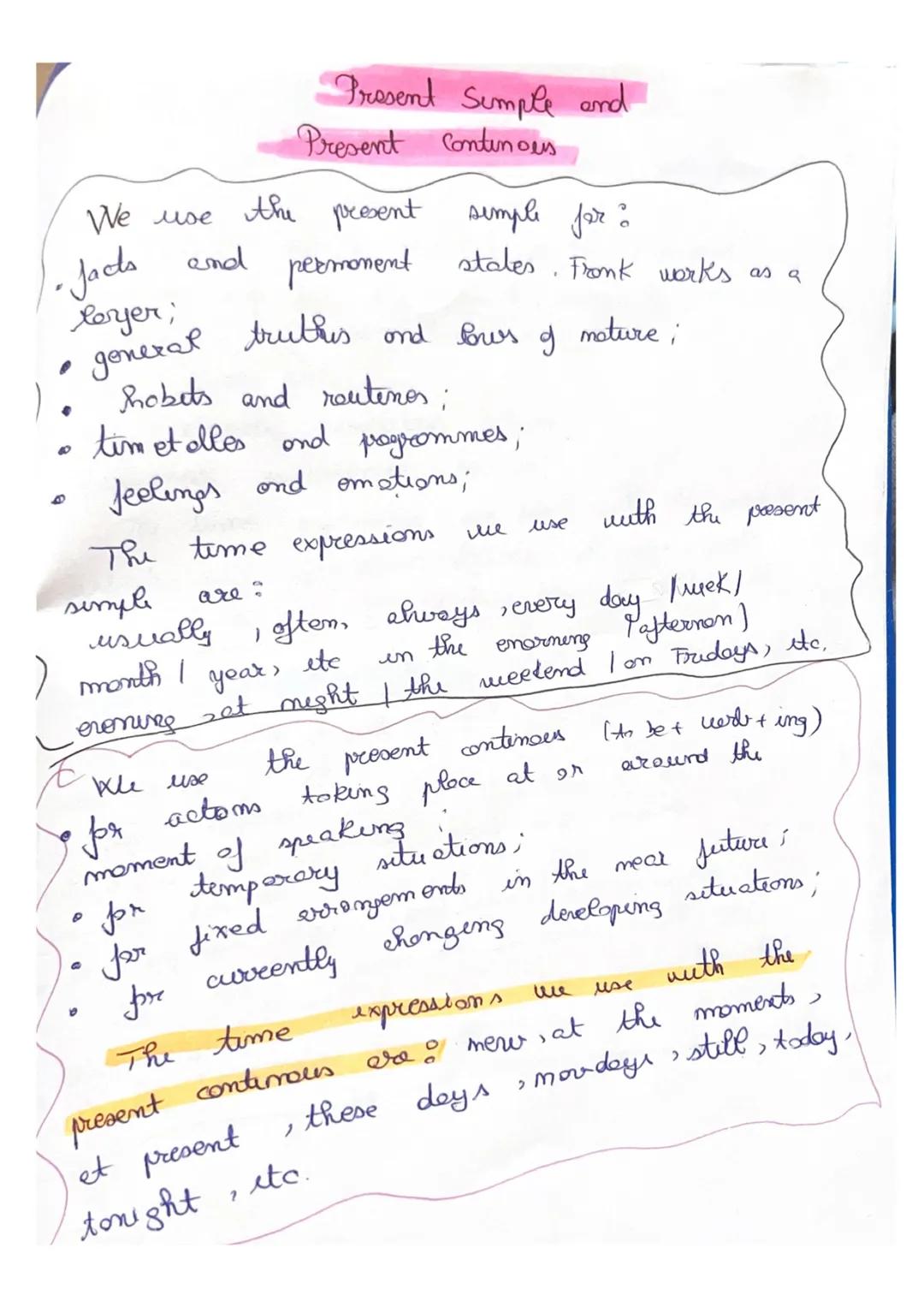 Present simple and Present continoeus