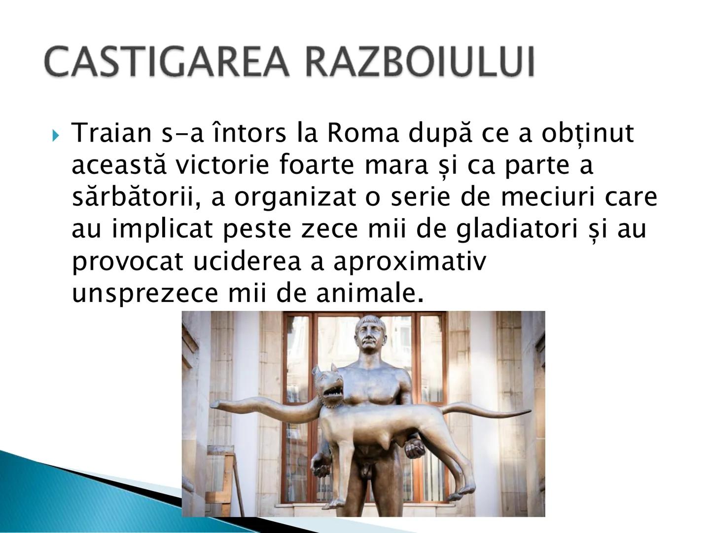 # IMPARATUL TRAIAN SI
# RAZBOAILE DACO-
# ROMANE
hi ► Imparatul Traian a devenit foarte cunoscut in
istorie pentru victoriile obtinute in r