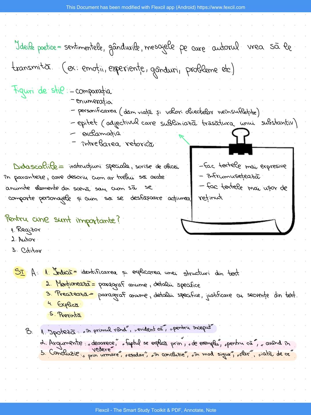 This Document has been modified with Flexcil app (Android) https://www.fexcil.com
Ideile poetice = sentimentele, gândurile, mesajele pe car