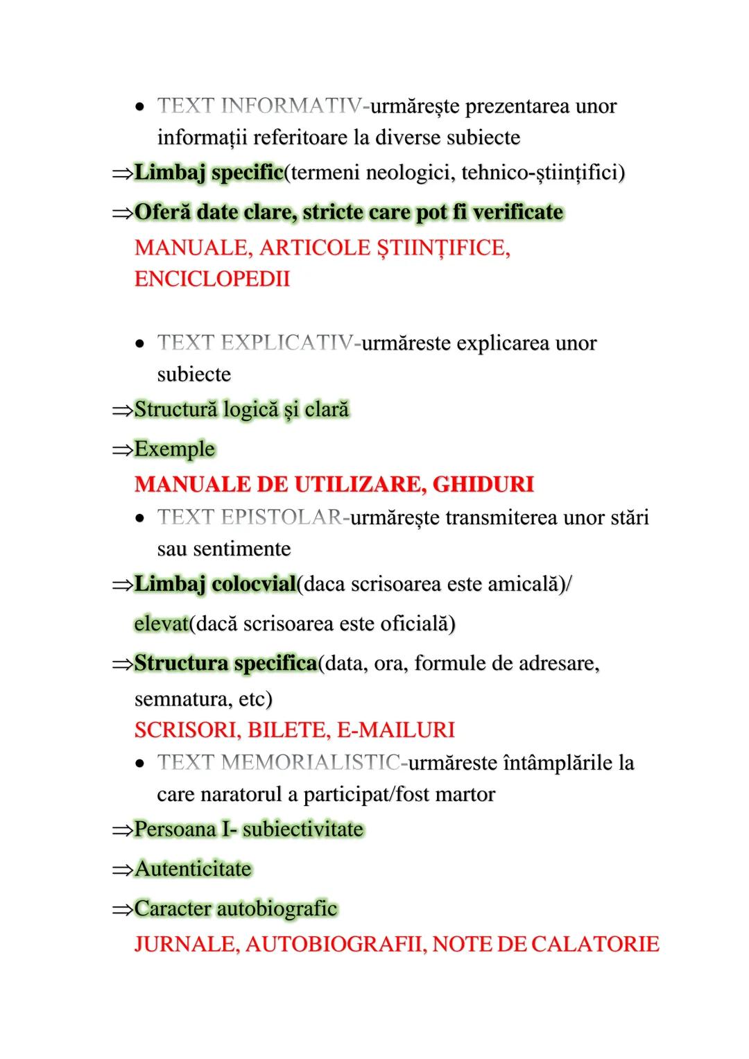 # Tipuri de texte
1. În funcție de scopul comunicării
* TEXT NARATIV-urmăreşte prezentarea unor
întâmplări logic și cronologic
⇒Prezent