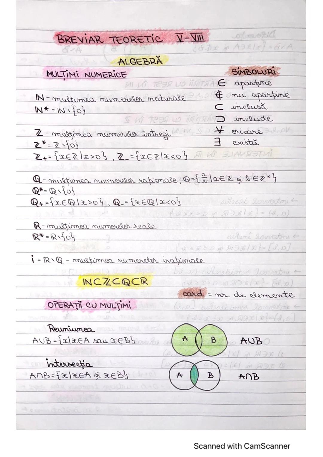 Recapitulare EN- algebra clasele 5-8