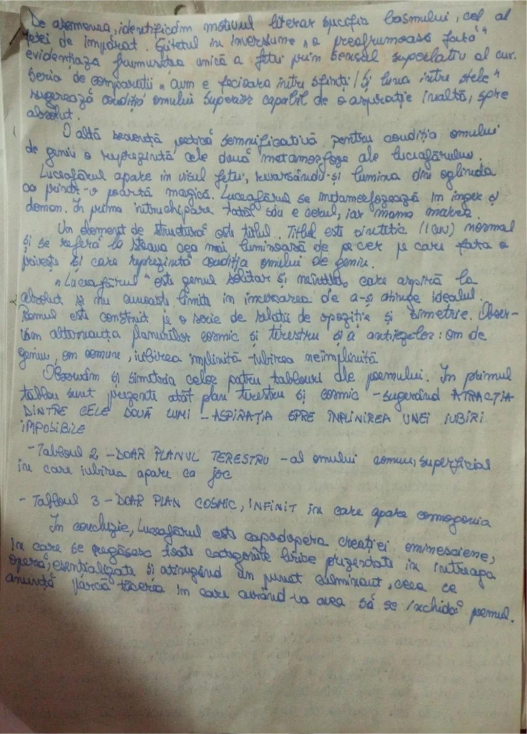 --- OCR Start ---
Luceafărul
1883
Tema: iubirea imposibilă dintre două ființe aparținând unor lumi
diferite: memorirea (Hyperion) şi efemeri