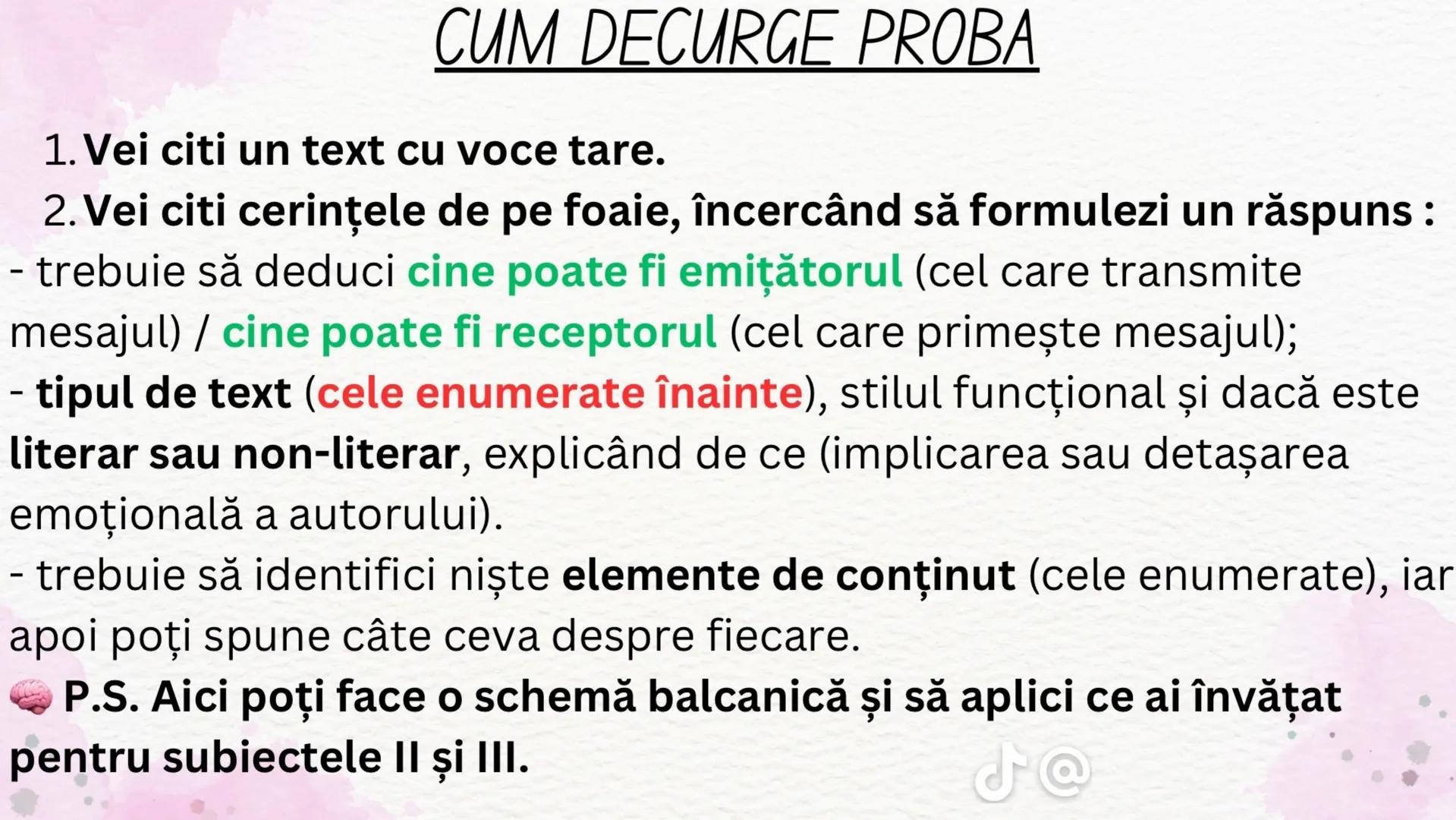 # PROBA ORALĂ LA
# ROMÂNĂ
| CATCHY TEACHER # TIPURI DE TEXTE
TEXTUL DESCRIPTIV - este textul care prezintă portretul
unei persoane sau un