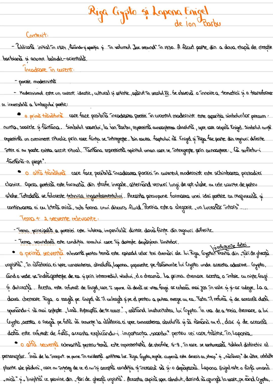 # Riga Crypto si Lapona Enigel
## de lon Barbu
Contexit:
- Publicată initial în 1924, facându-şi aparitia si in volumul Joc secund" în 193