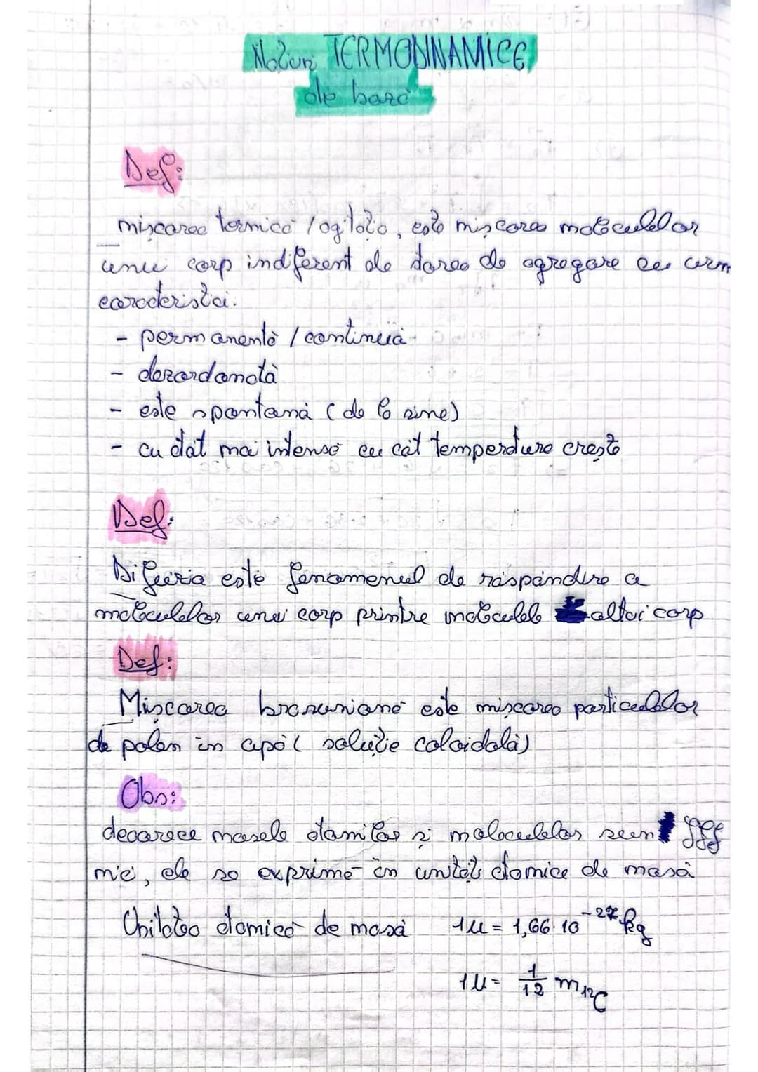 Def
Nodon TERMODINAMICE
de bare
miscarea termica log-loco, care miscaras madeculelor
cuncu corp indiferent de dores de agregare ce urm
cca
