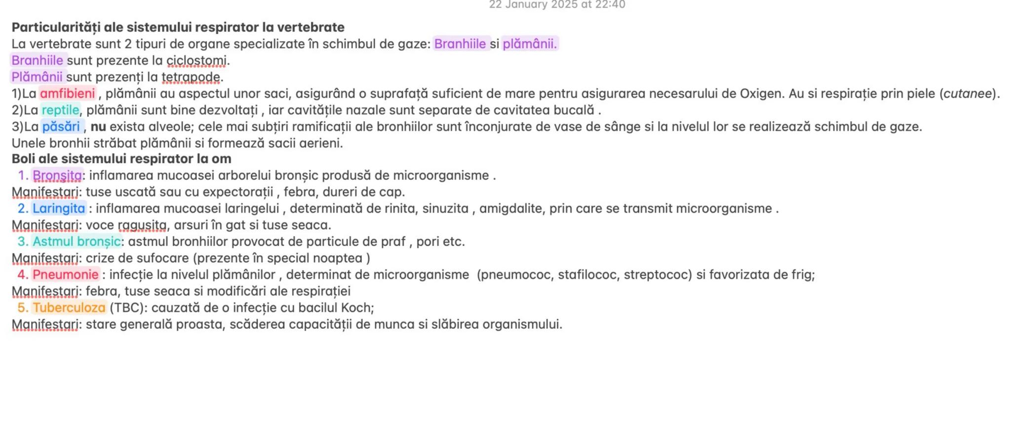 Particularități ale sistemului respirator la vertebrate
22 January 2025 at 22:40
La vertebrate sunt 2 tipuri de organe specializate în schim
