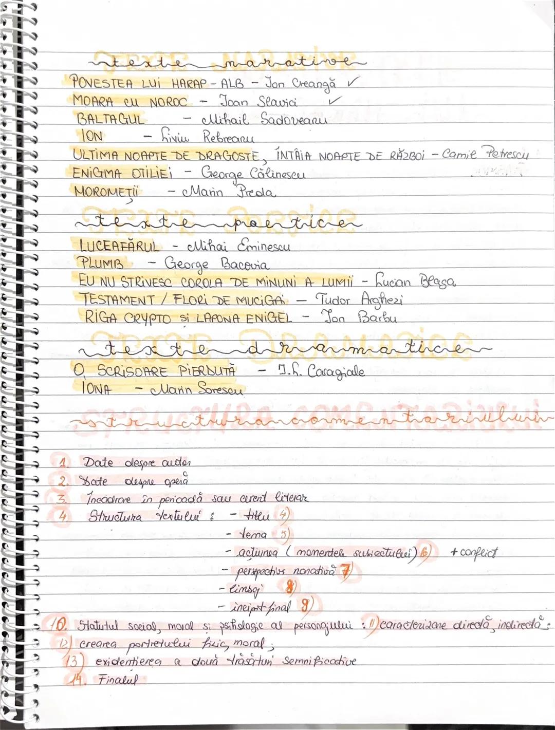 # texte narative
POVESTEA LUI HARAP - ALB - Ion Creangă ✓
MOARA CU NOROC - Ioan Slavici ✓
BALTAGUL - Mihail Sadoveanu
ION - Liviu Rebreanu