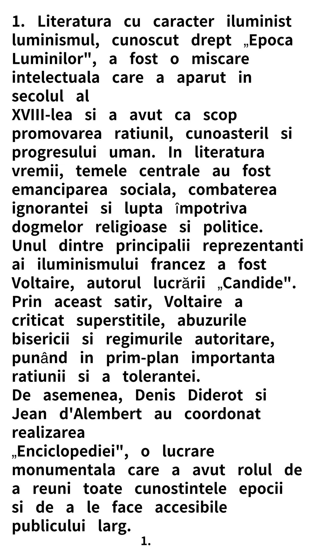 # Iluminismul:
# Literatură, Impact în
# Spațiul Românesc și
# Despotismul Luminat
Oprea Alexia 1. Literatura cu caracter iluminist
luminis