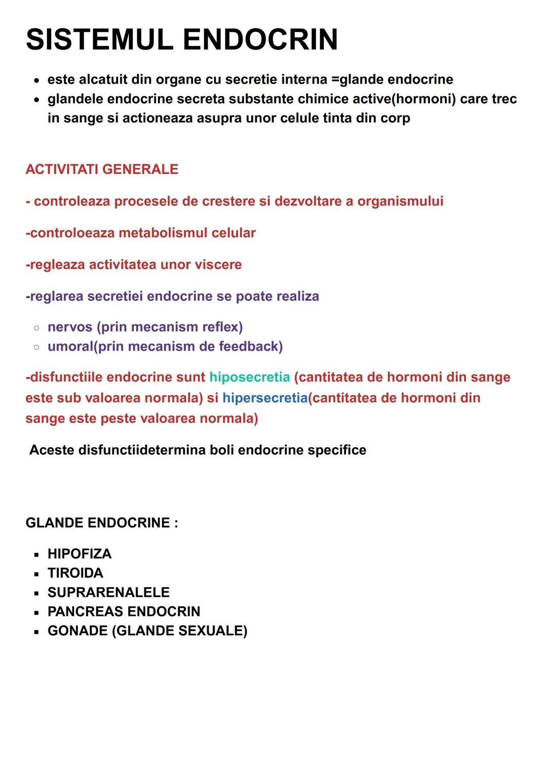 # SISTEMUL ENDOCRIN
* este alcatuit din organe cu secretie interna =glande endocrine
* glandele endocrine secreta substante chimice act