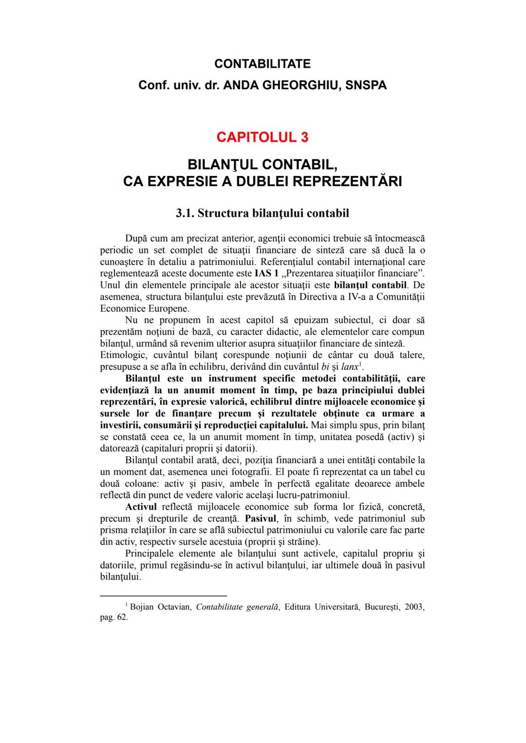 --- OCR Start ---
CONTABILITATE
Conf. univ. dr. ANDA GHEORGHIU, SNSPA
CAPITOLUL I INTRODUCERE
În anul 1494, călugărul franciscan venetian Lu