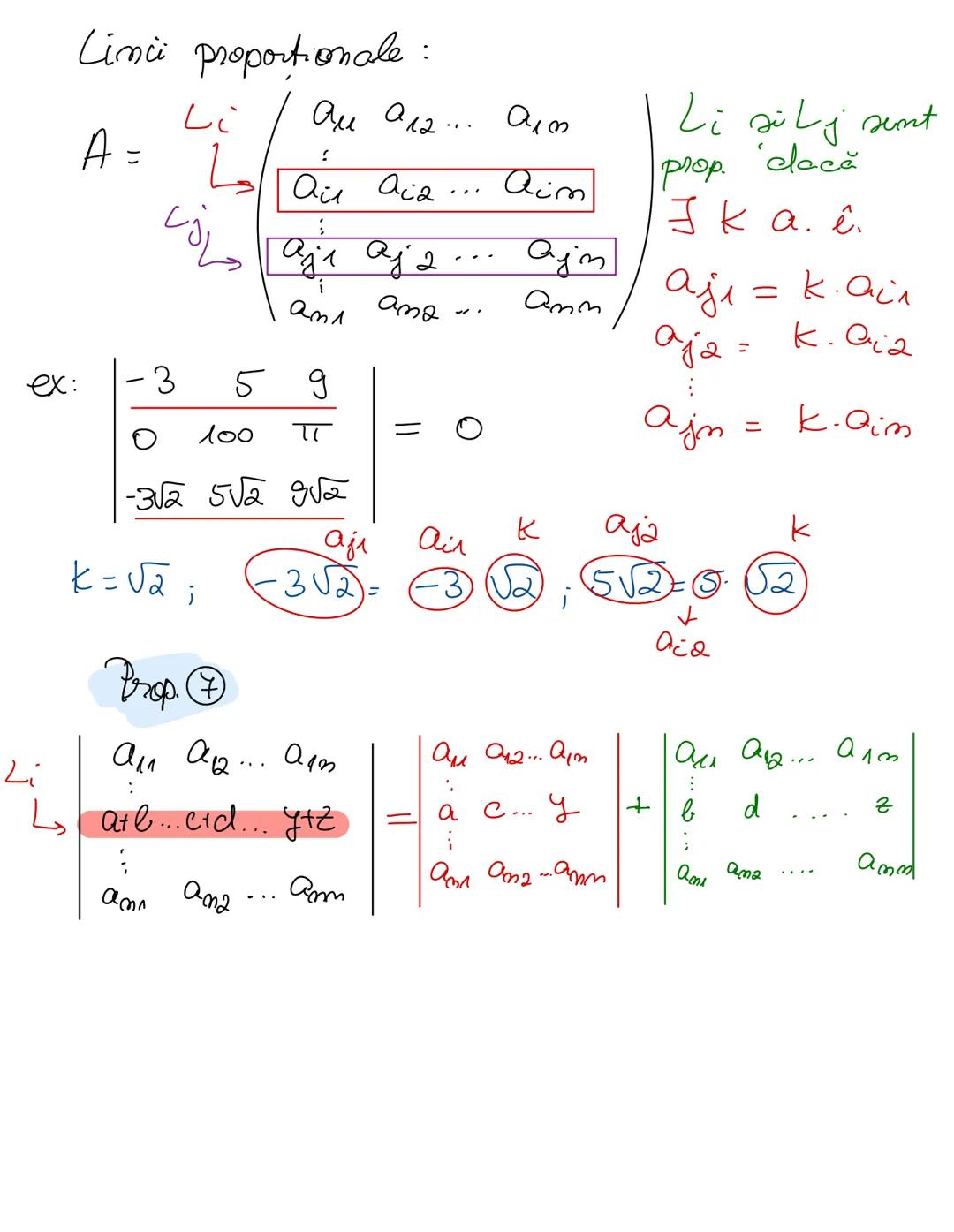 Proprietăți ale determinantilor
| $a_{11}$ $a_{12}$ | $det$
| $a_{21}$ $a_{22}$ | = $a_{11} a_{22} - a_{12} a_{21}$
Regula A pt. det. d