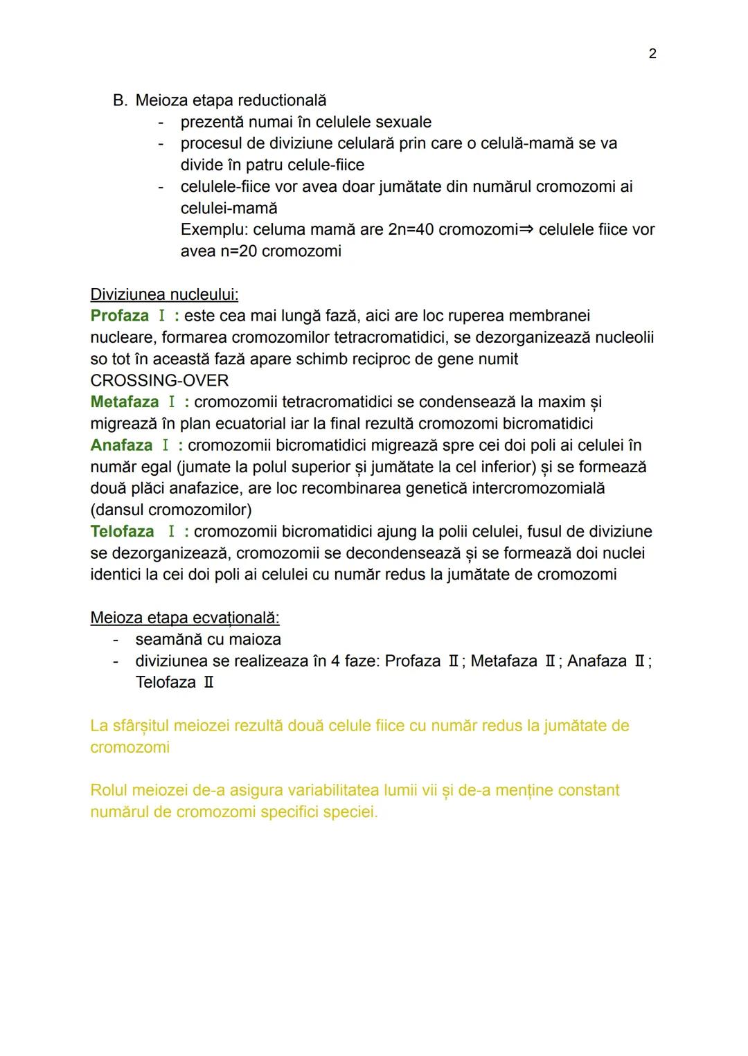 # Diviziunea celulară
Reprezintă totalitatea proceselor ce au loc în celulă și care conduc atât la
diviziune, cât și la replicarea ei
Ciclu