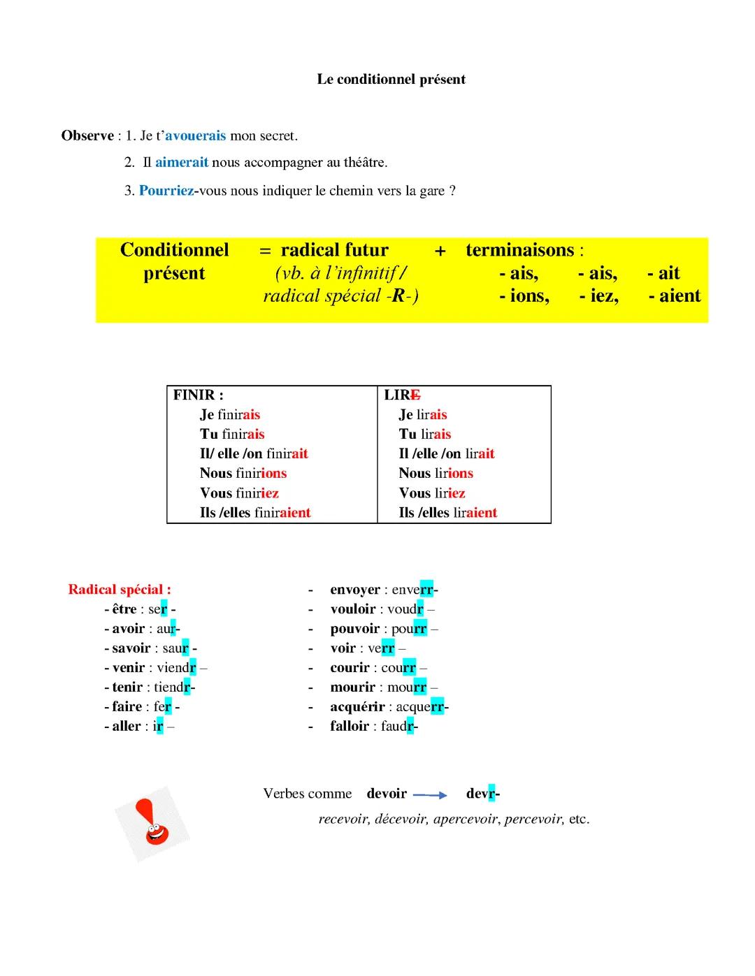 Le conditionnel présent