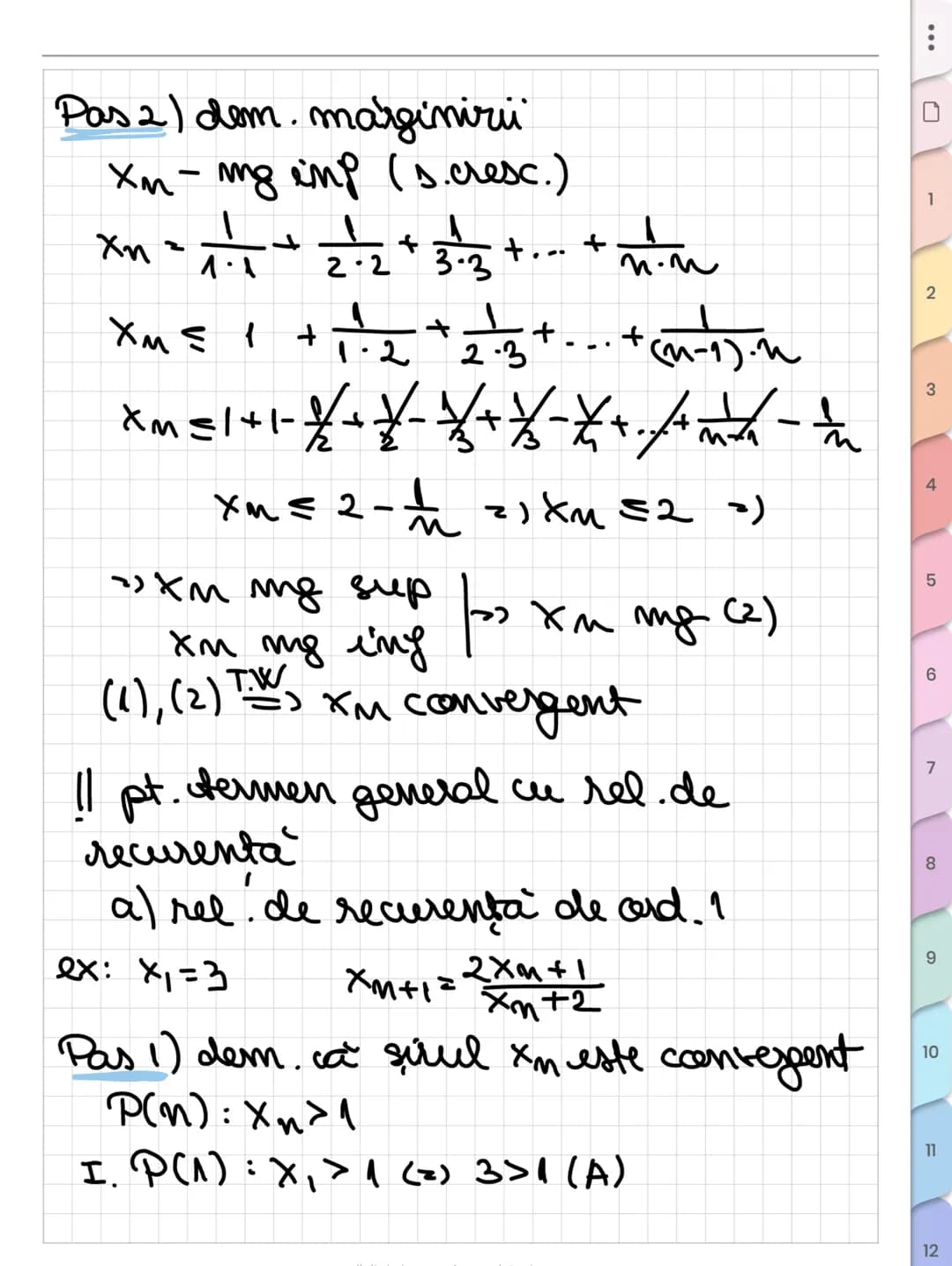 # Sume
remarcabile
① $\sum_{k=1}^{n} k = \frac{n(n+1)}{2}$
② $\sum_{k=1}^{n} k^2 = \frac{n(n+1)(2n+1)}{6}$
③ $\sum_{k=1}^{n} k^3 = [\frac
