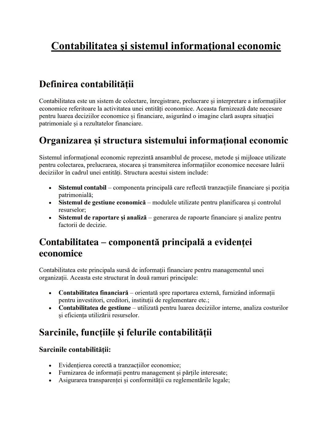 --- OCR Start ---
Contabilitatea și sistemul informațional economic
Definirea contabilității
Contabilitatea este un sistem de colectare, înr