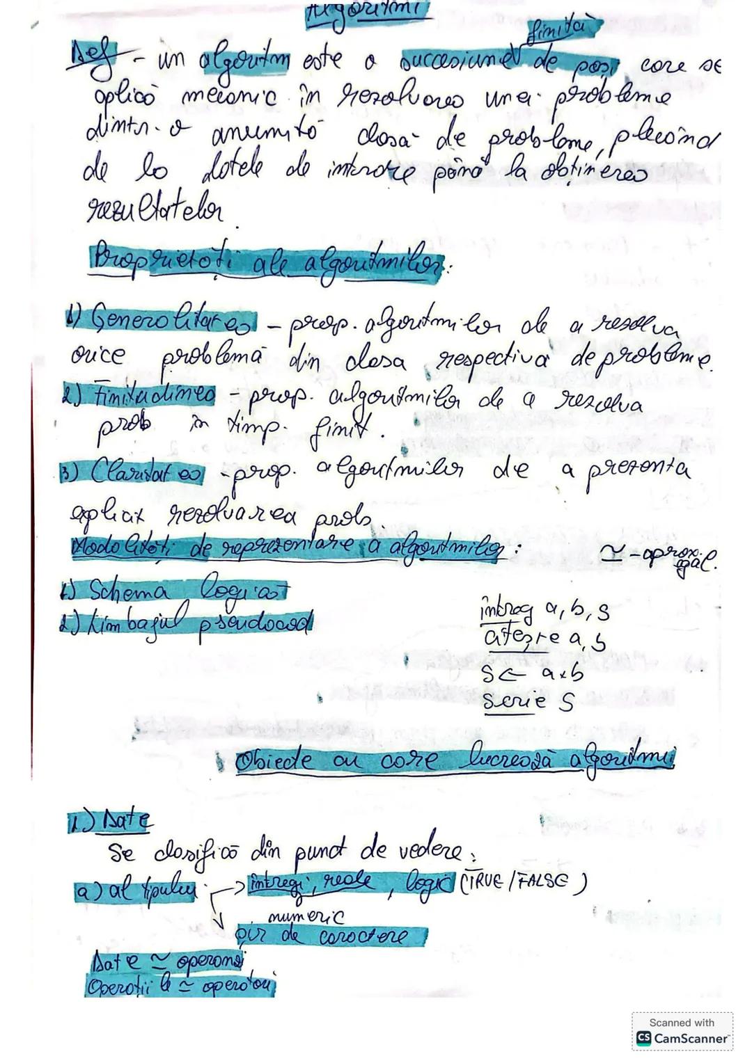 # Algoritmi
Simita
Beft-un algoritem este a succesiune de pos core se
oplico mecanic în rezolvares una probleme
dintr-o anumito clasă de p