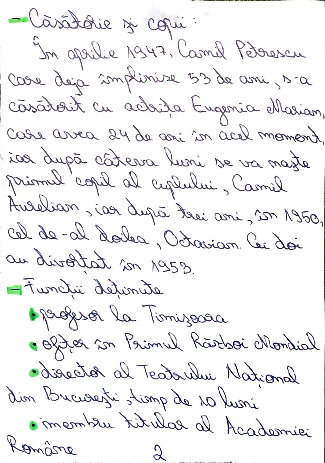 Ultima noapte de dragoste,
întâia noapte de război
Camil Petrescu
I. Informatii despre autor:
- Data si locul naşteri şi al mortui
N: 9/21
