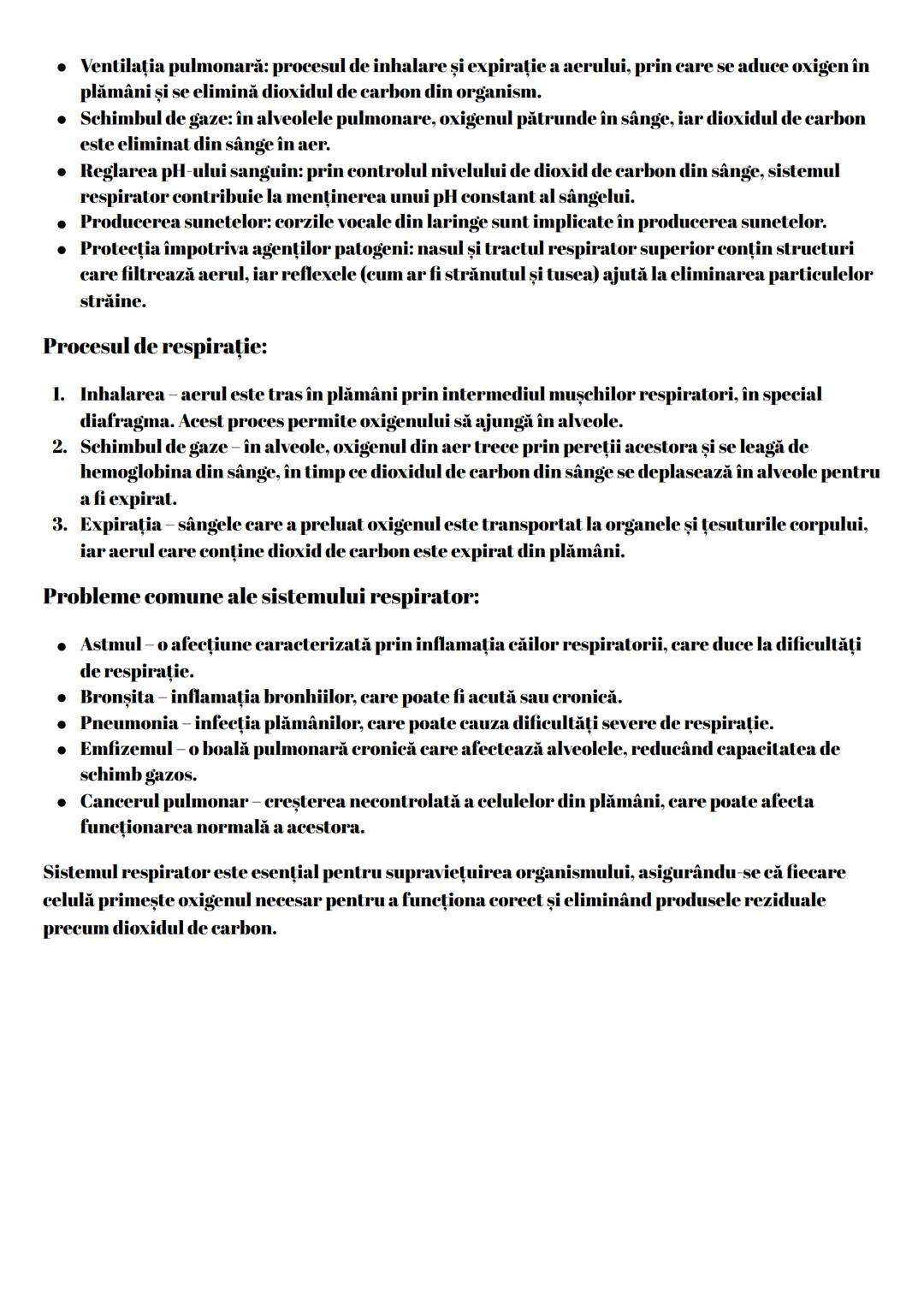 --- OCR Start ---
Sistemul respirator este ansamblul de organe care asigură procesul de respirație, adică schimbul
de gaze (oxigen și dioxid