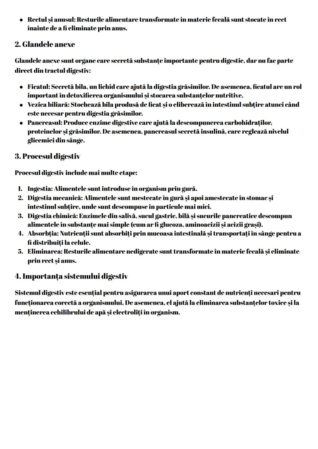 # Sistemul digestiv
Sistemul digestiv este un sistem complex de organe care are rolul de a descompune alimentele, de a
absorbi substanțele n