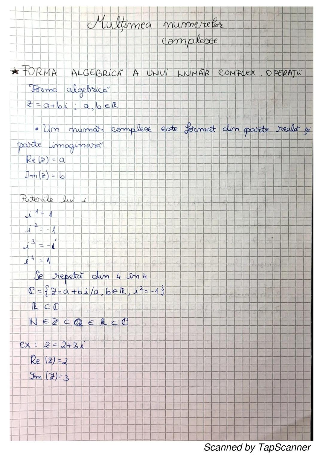 Mulțimea numerelor complexe