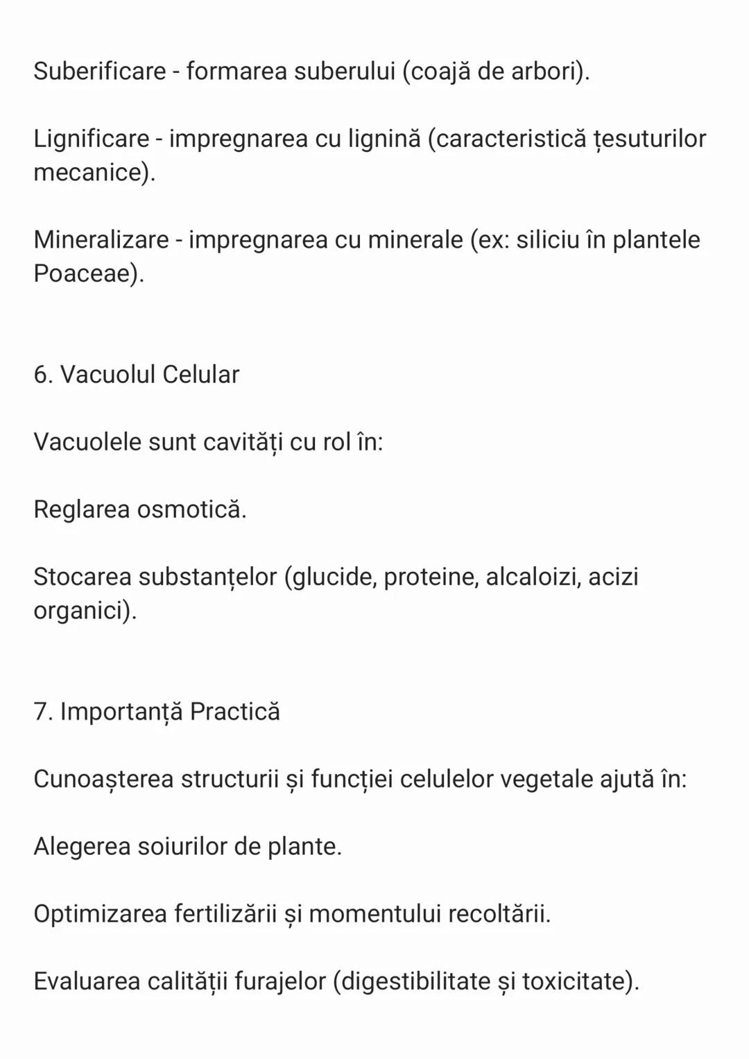 --- OCR Start ---
lată o schematizare a materiei despre celula vegetală și
țesuturile vegetale:
1. Celula Vegetală
Celula vegetală este unit