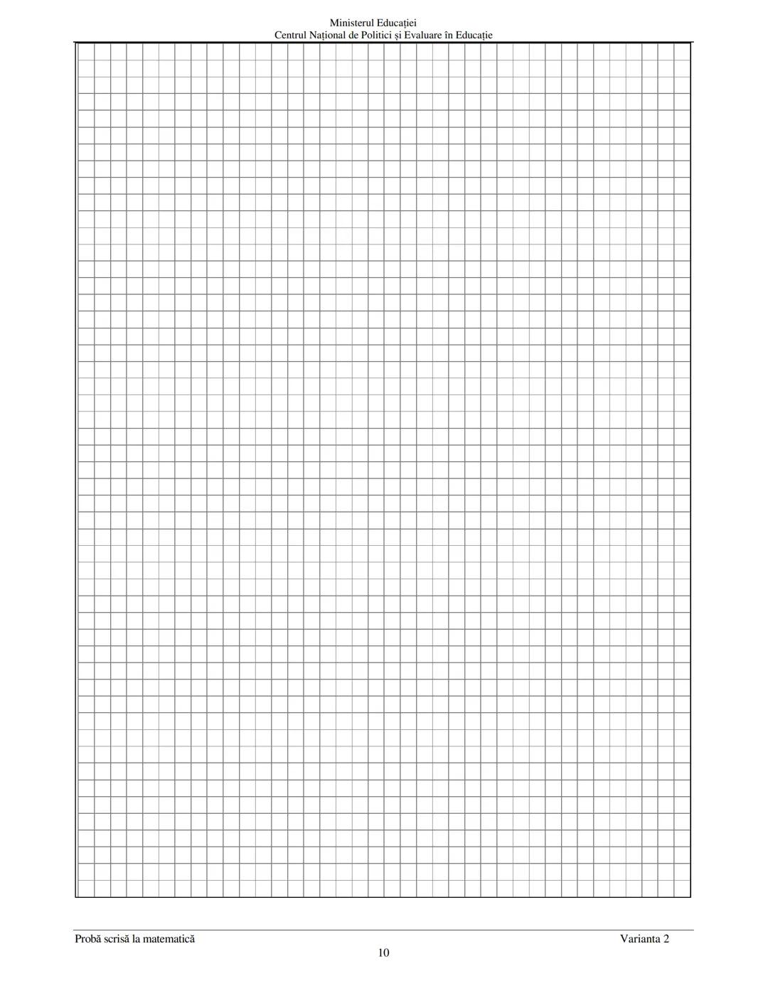 --- OCR Start ---
Ministerul Educației
Centrul Național de Politici și Evaluare în Educație
Prezenta lucrare conține
pagini
EVALUAREA NAŢION