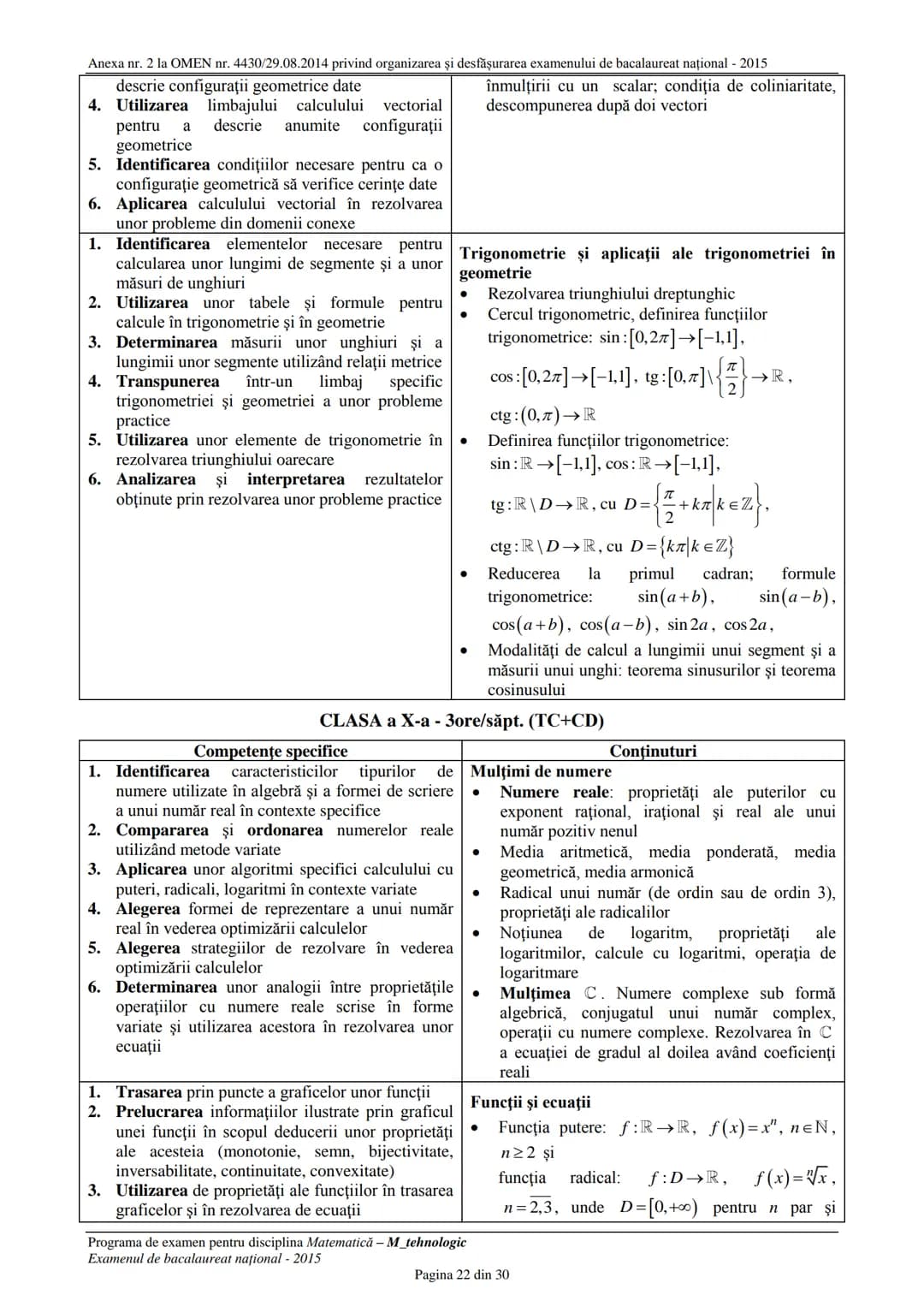 Anexa nr. 2 la OMEN nr. 4430/29.08.2014 privind organizarea şi desfăşurarea examenului de bacalaureat național - 2015
1. Recunoaşterea func